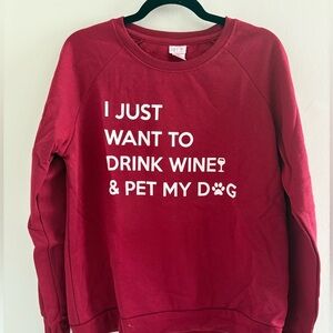 NWOT Wine and Dog Crewneck Sweatshirt